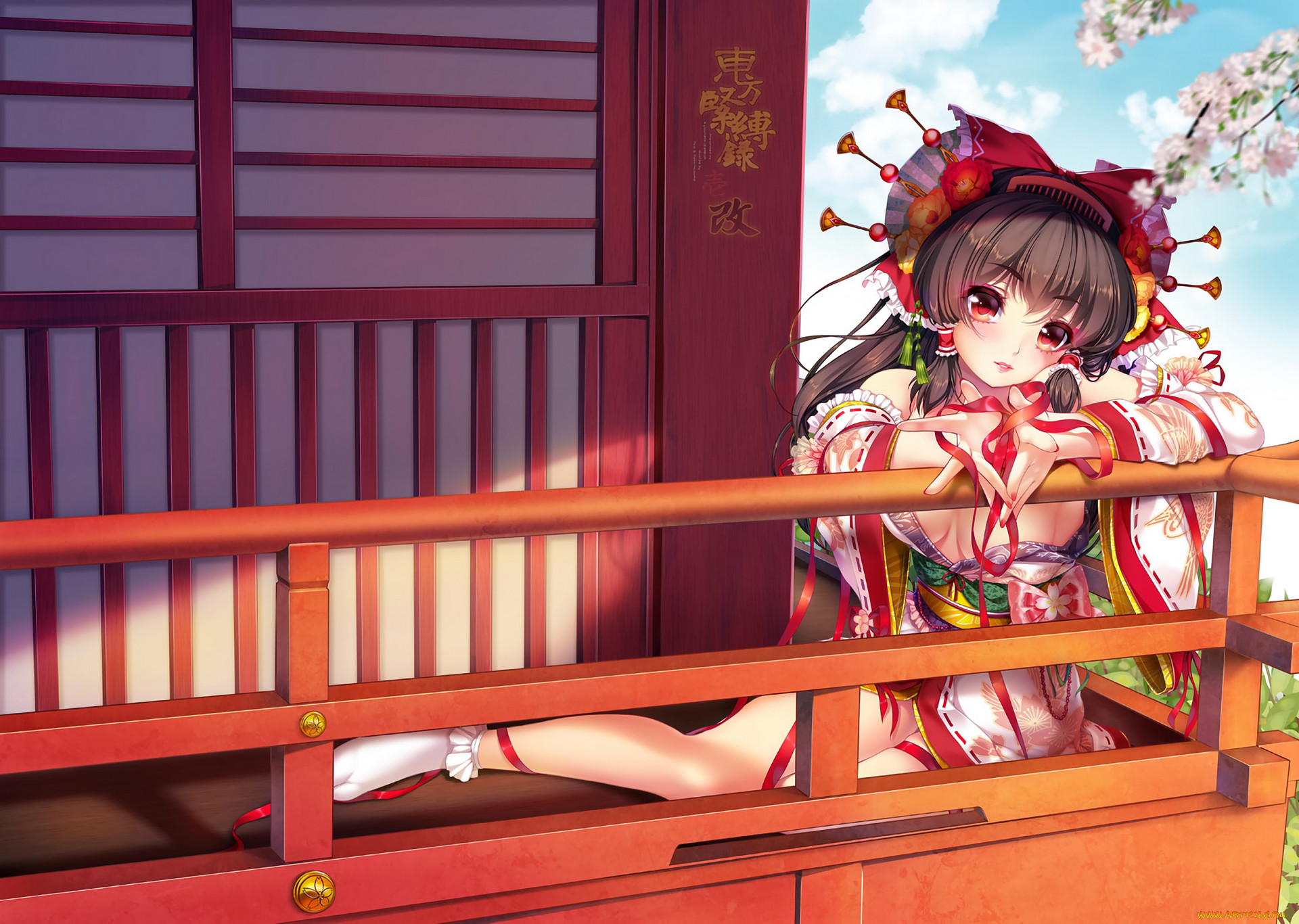 , touhou, hakurei, reimu, paint, musume, art, , , , , 